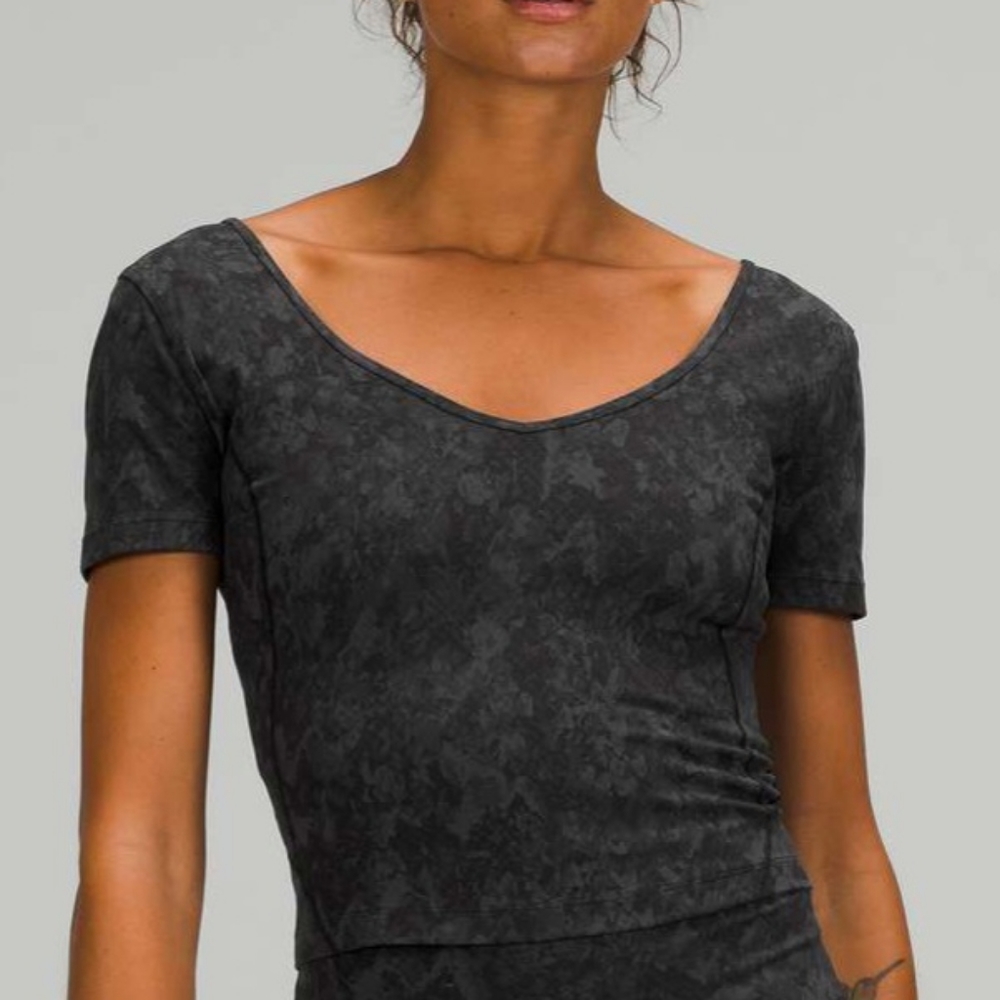 NWT, Lululemon Align Shirt, Hideaway Camo Deep Coal Multi, Size 12